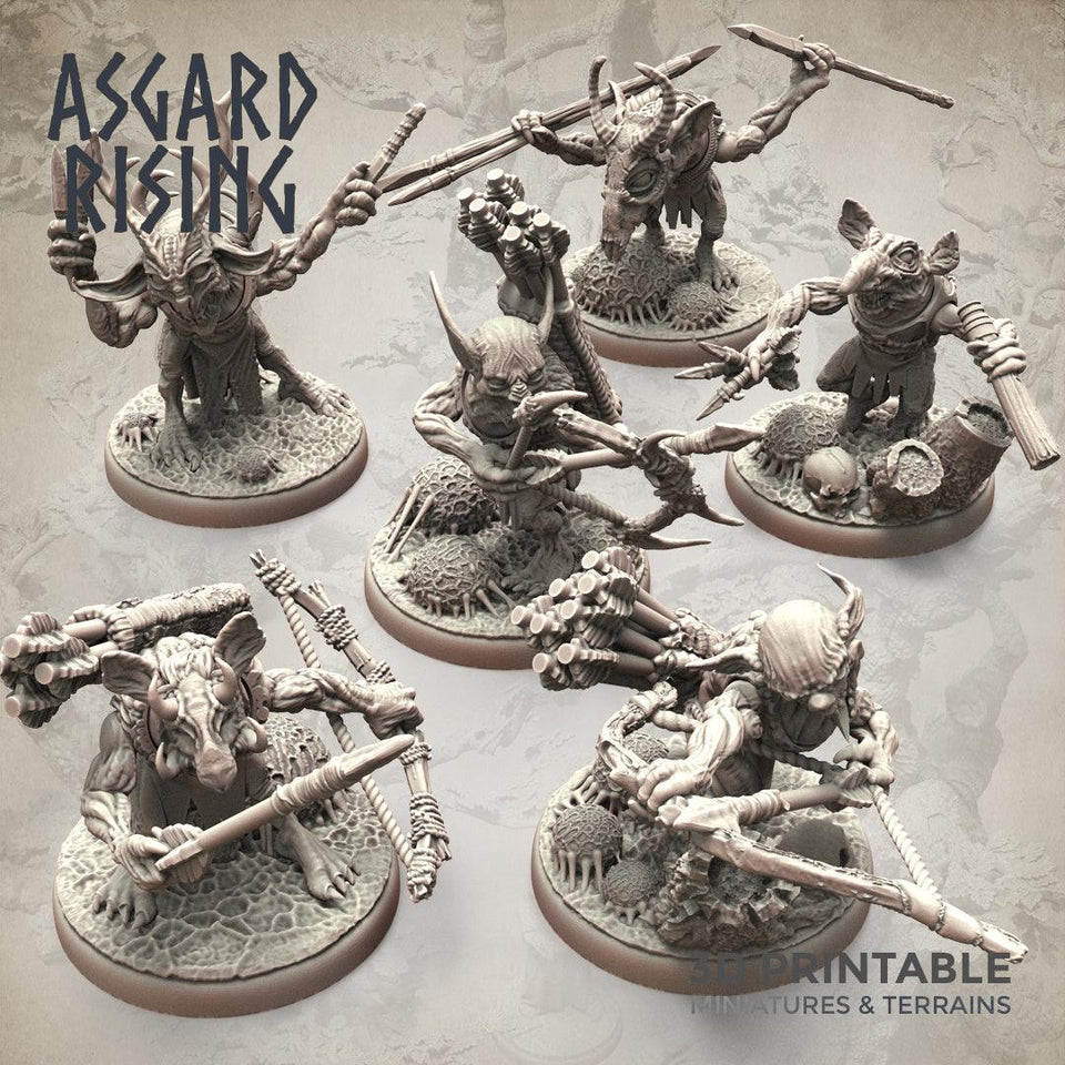 3D Printed Asgard Rising Forest Goblins Ranged Set 28mm - 32mm Ragnarok D&D - Charming Terrain