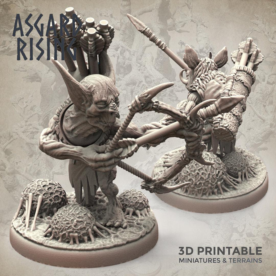 3D Printed Asgard Rising Forest Goblins Ranged Set 28mm - 32mm Ragnarok D&D - Charming Terrain