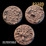 3D Printed Asgard Rising Forest Litter - 3 x 40mm Round Base Set 1 Wargaming DnD - Charming Terrain