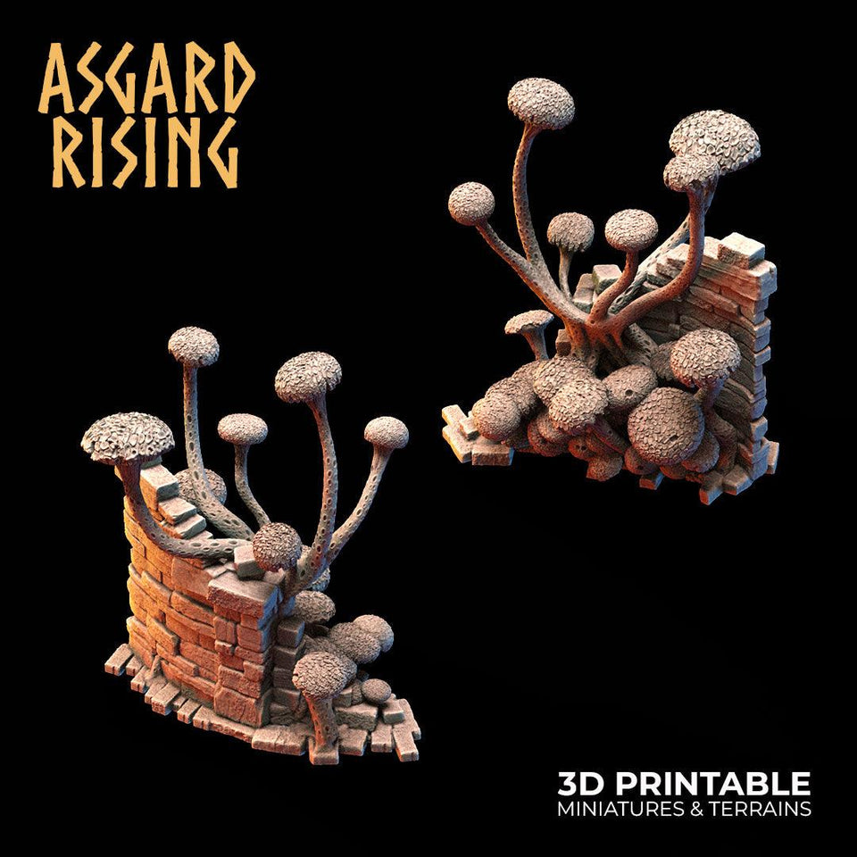 3D Printed Asgard Rising Fungi Ruins 28 32 mm Wargaming DnD - Charming Terrain