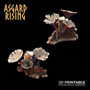 3D Printed Asgard Rising Fungi Ruins 28 32 mm Wargaming DnD - Charming Terrain