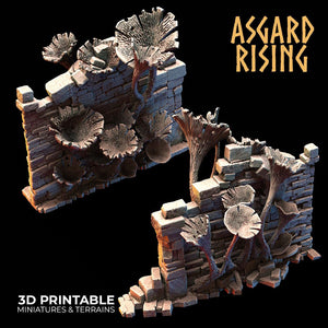 3D Printed Asgard Rising Fungi Ruins 28 32 mm Wargaming DnD - Charming Terrain