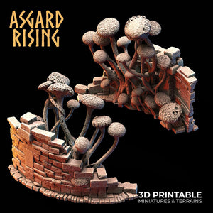 3D Printed Asgard Rising Fungi Ruins 28 32 mm Wargaming DnD - Charming Terrain