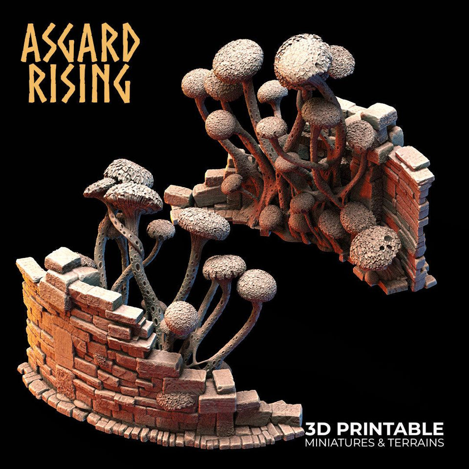 3D Printed Asgard Rising Fungi Ruins 28 32 mm Wargaming DnD - Charming Terrain