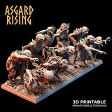 3D Printed Asgard Rising Ghouls Undead Set Round or Square Base 28mm - 32mm - Charming Terrain