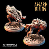 3D Printed Asgard Rising Ghouls Undead Set Round or Square Base 28mm - 32mm - Charming Terrain