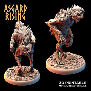 3D Printed Asgard Rising Ghouls Undead Set Round or Square Base 28mm - 32mm - Charming Terrain