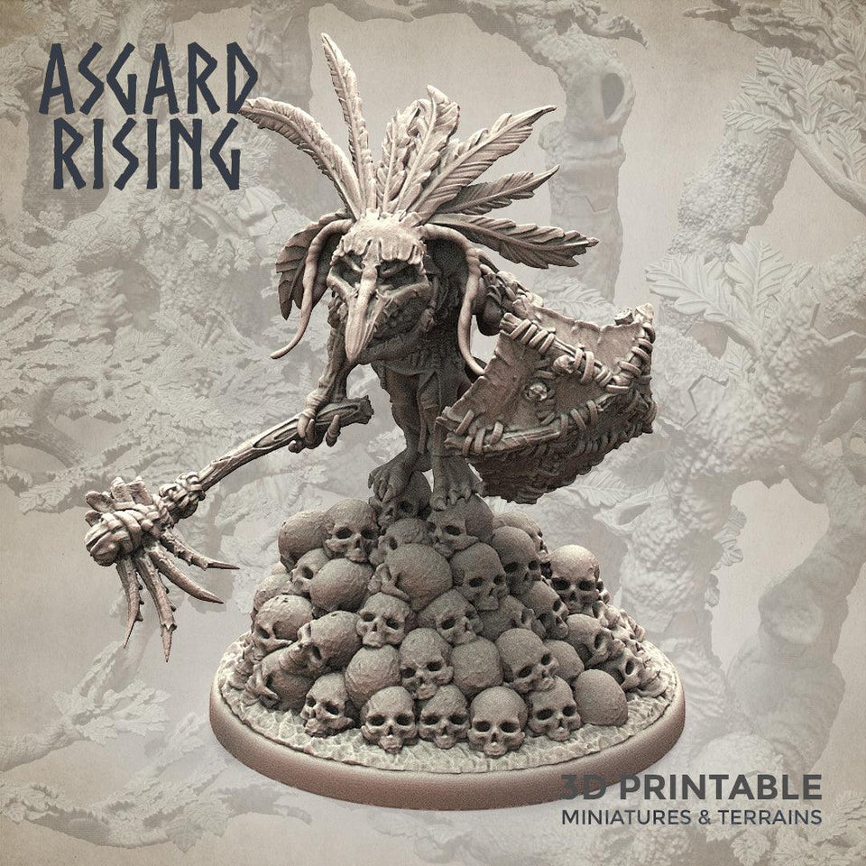 3D Printed Asgard Rising Goblin Chieftain 28mm-32mm Ragnarok D&D - Charming Terrain