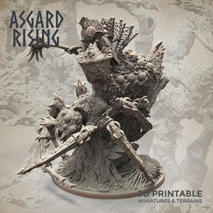 3D Printed Asgard Rising Goblin Chieftain Riding Spider 28mm-32mm Ragnarok D&D - Charming Terrain