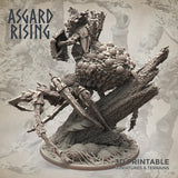 3D Printed Asgard Rising Goblin Chieftain Riding Spider 28mm-32mm Ragnarok D&D - Charming Terrain