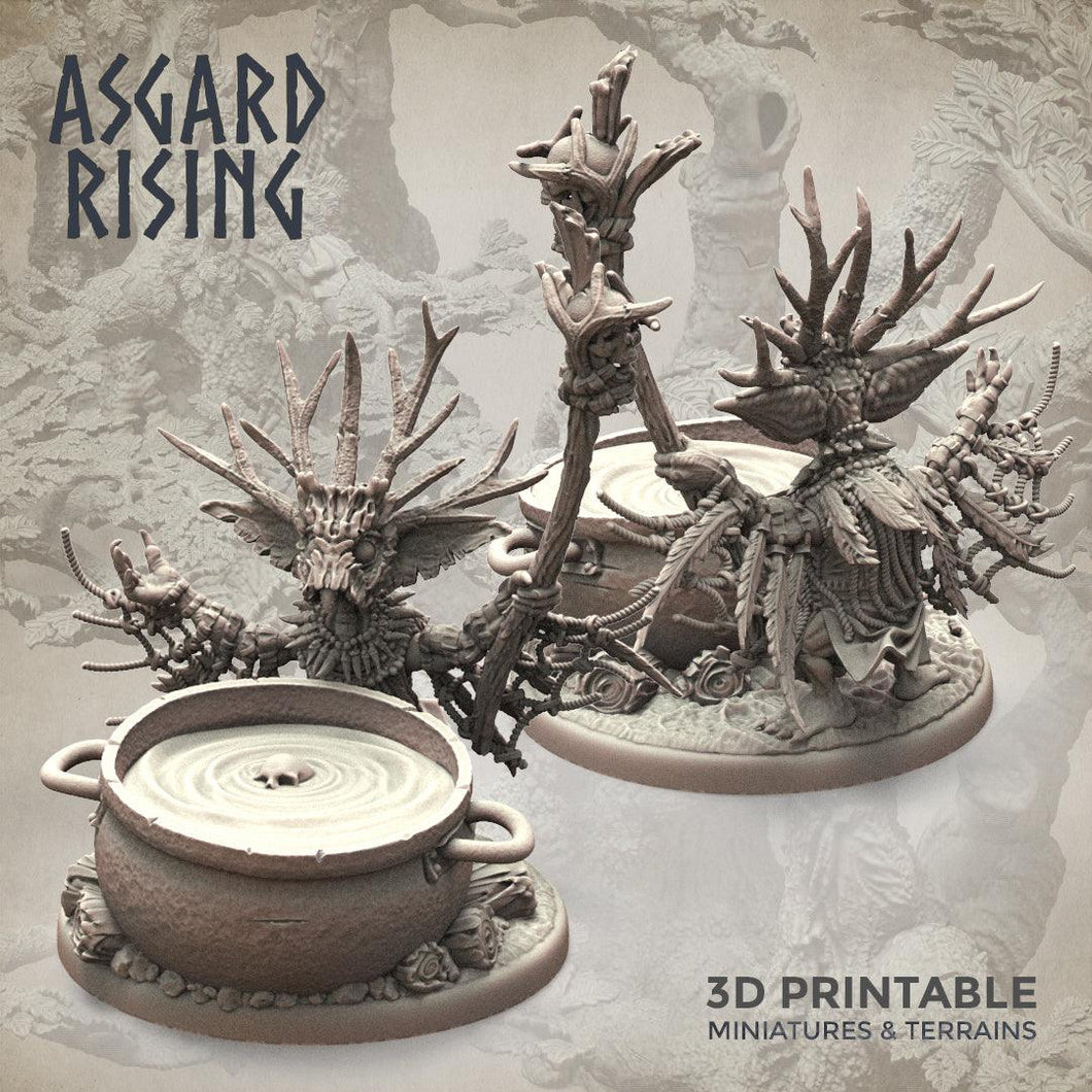 3D Printed Asgard Rising Goblin Shaman 28mm-32mm Ragnarok D&D - Charming Terrain