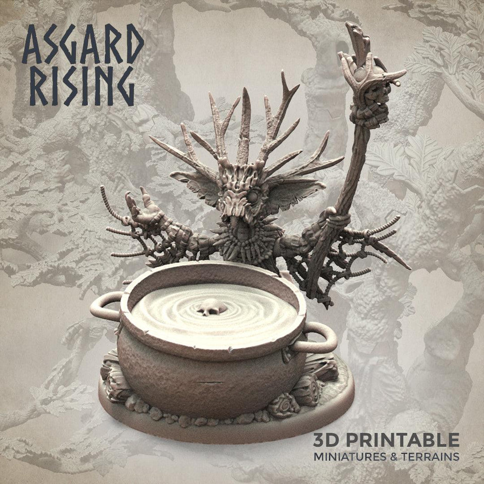 3D Printed Asgard Rising Goblin Shaman 28mm-32mm Ragnarok D&D - Charming Terrain