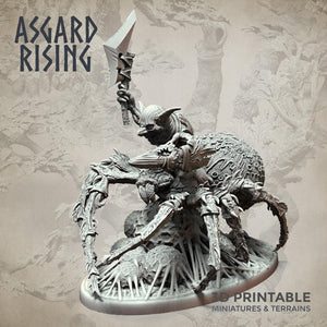 3D Printed Asgard Rising Goblin Spiders Riders Set 32mm Ragnarok D&D - Charming Terrain