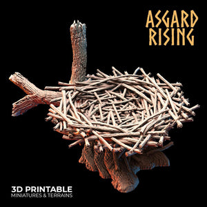 3D Printed Asgard Rising Griffin Nest Set - 32mm D&D - Charming Terrain