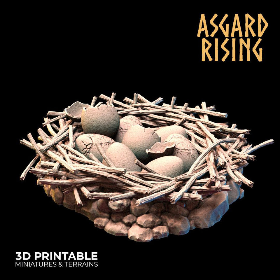 3D Printed Asgard Rising Griffin Nest Set - 32mm D&D - Charming Terrain