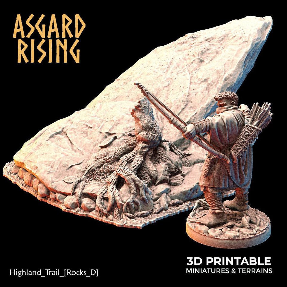 3D Printed Asgard Rising Highland Trail Terrain Set 28 32 mm Wargaming DnD - Charming Terrain