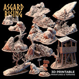 3D Printed Asgard Rising Highland Trail Terrain Set 28 32 mm Wargaming DnD - Charming Terrain