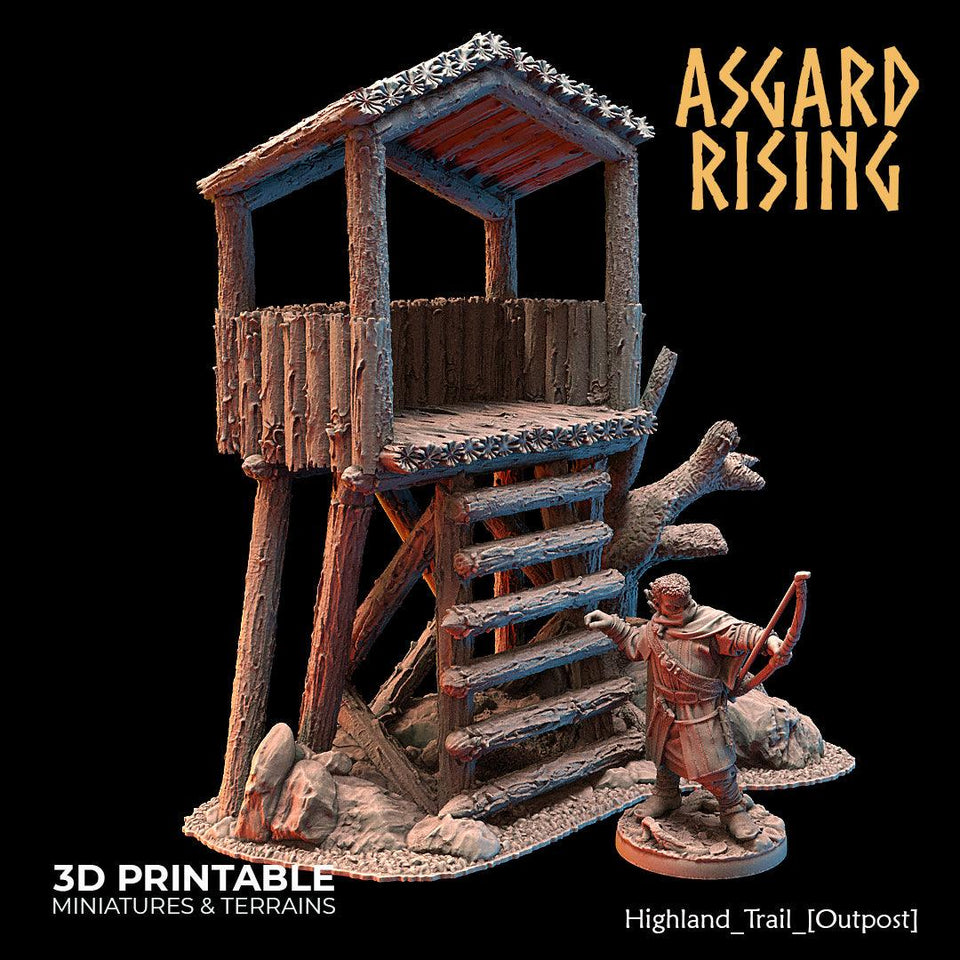 3D Printed Asgard Rising Highland Trail Terrain Set 28 32 mm Wargaming DnD - Charming Terrain