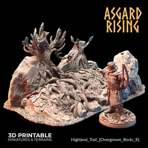 3D Printed Asgard Rising Highland Trail Terrain Set 28 32 mm Wargaming DnD - Charming Terrain