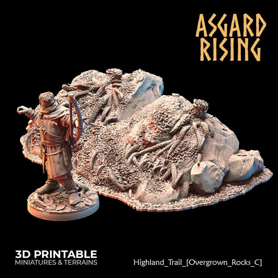 3D Printed Asgard Rising Highland Trail Terrain Set 28 32 mm Wargaming DnD - Charming Terrain