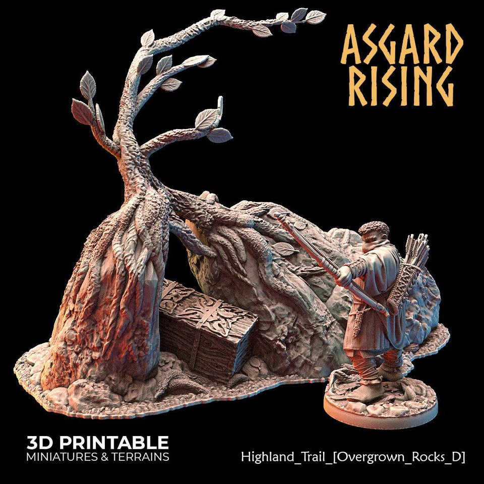 3D Printed Asgard Rising Highland Trail Terrain Set 28 32 mm Wargaming DnD - Charming Terrain