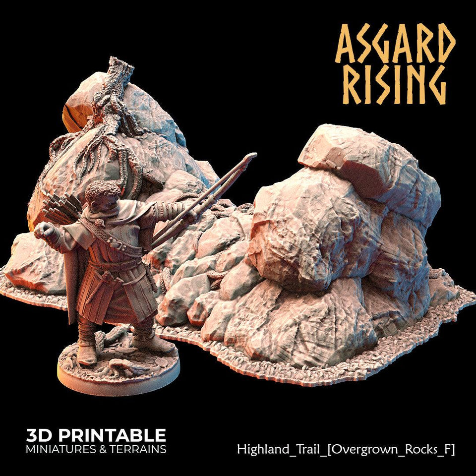 3D Printed Asgard Rising Highland Trail Terrain Set 28 32 mm Wargaming DnD - Charming Terrain