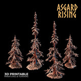 3D Printed Asgard Rising Infected Conifers Spruce Modular Forest Set 28mm 32mm D&D - Charming Terrain