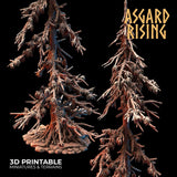 3D Printed Asgard Rising Infected Conifers Spruce Modular Forest Set 28mm 32mm D&D - Charming Terrain