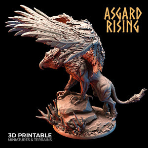 3D Printed Asgard Rising King of all Creatures Griffin Set - 32mm D&D - Charming Terrain