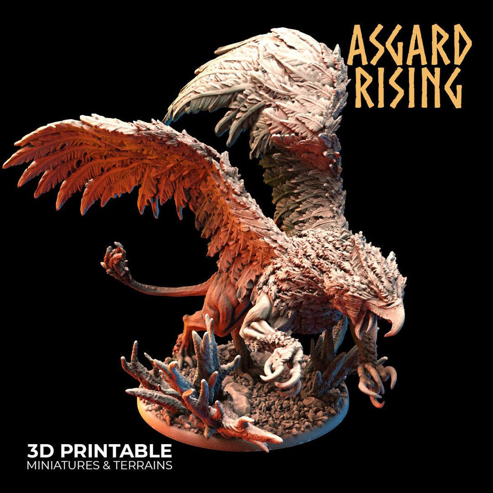 3D Printed Asgard Rising King of all Creatures Griffin Set - 32mm D&D - Charming Terrain