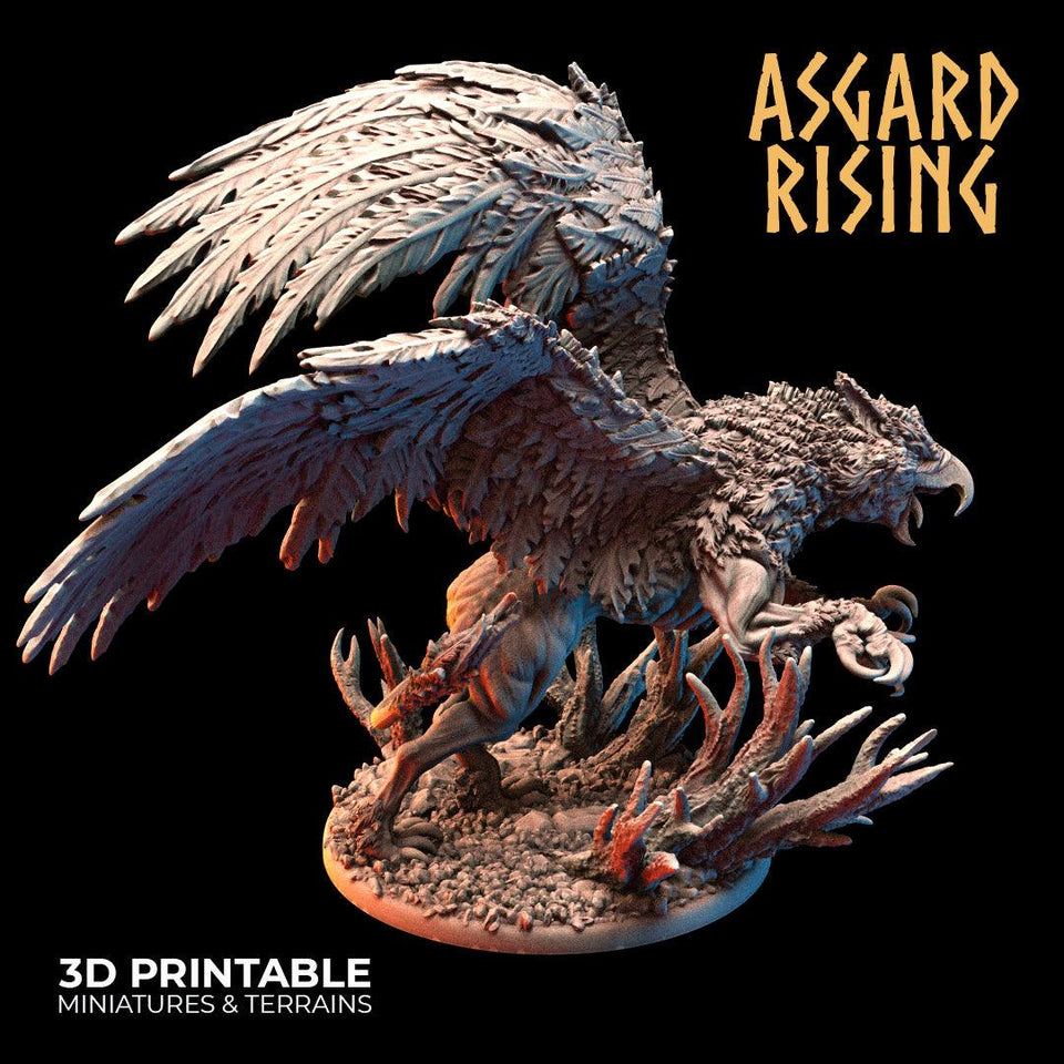 3D Printed Asgard Rising King of all Creatures Griffin Set - 32mm D&D - Charming Terrain