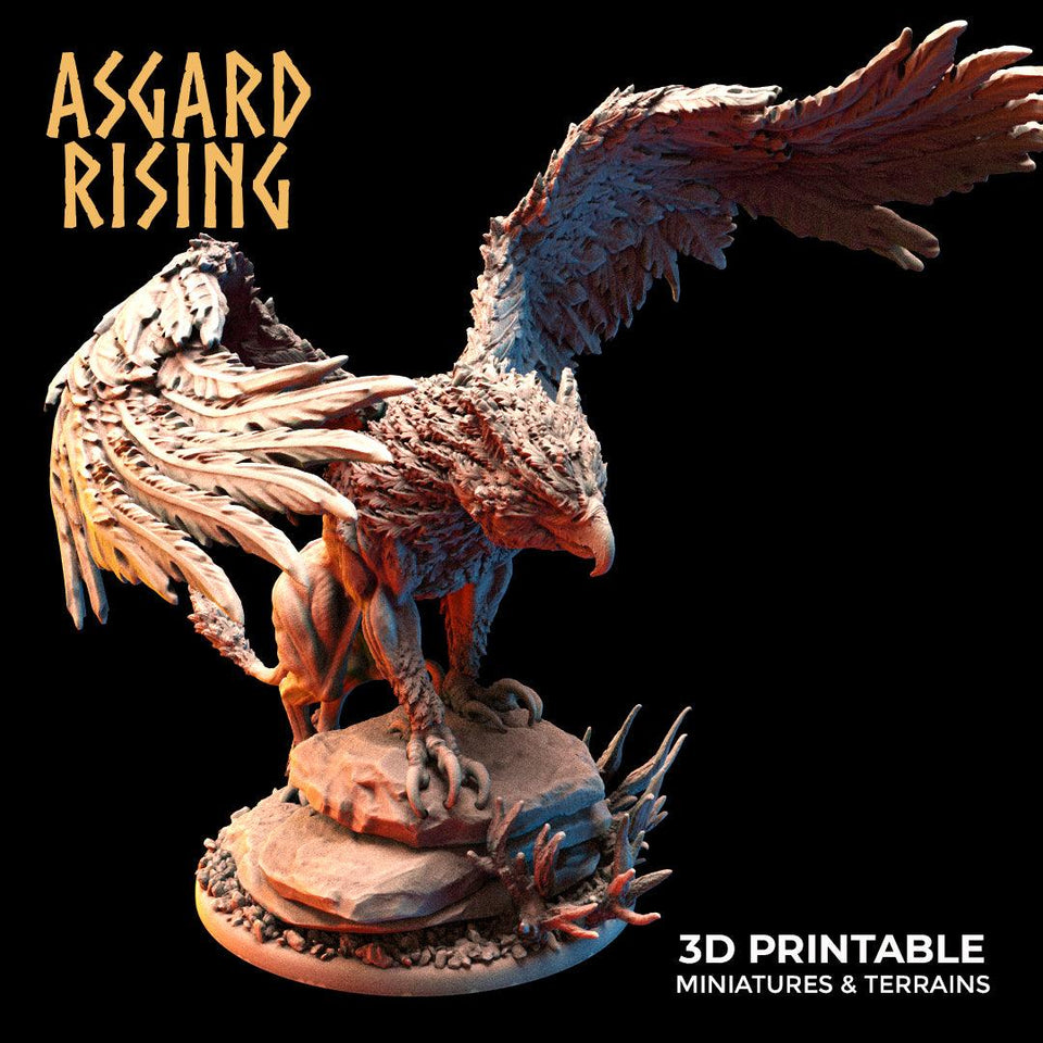 3D Printed Asgard Rising King of all Creatures Griffin Set - 32mm D&D - Charming Terrain