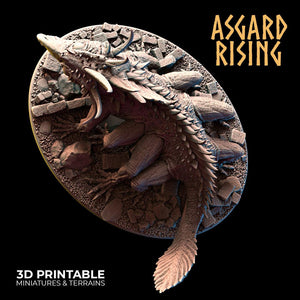 3D Printed Asgard Rising King of Serpents - Basilisk 32mm D&D - Charming Terrain