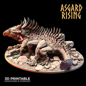 3D Printed Asgard Rising King of Serpents - Basilisk 32mm D&D - Charming Terrain