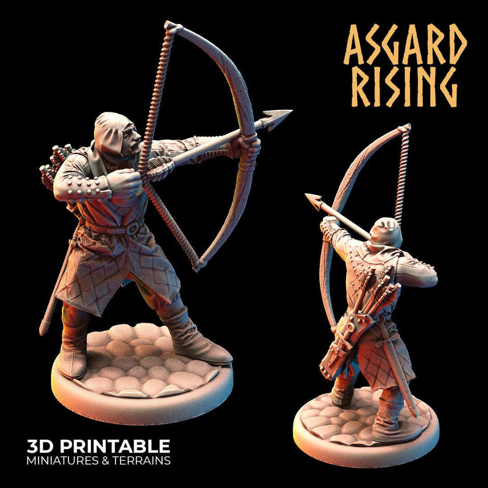 3D Printed Asgard Rising Medieval Bowmen Set 28mm - 32mm Ragnarok D&D - Charming Terrain