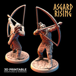 3D Printed Asgard Rising Medieval Bowmen Set 28mm - 32mm Ragnarok D&D - Charming Terrain