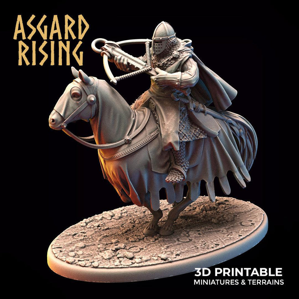 3D Printed Asgard Rising Medieval Heavy Calvary Running Crossbowman 32mm Ragnarok D&D - Charming Terrain