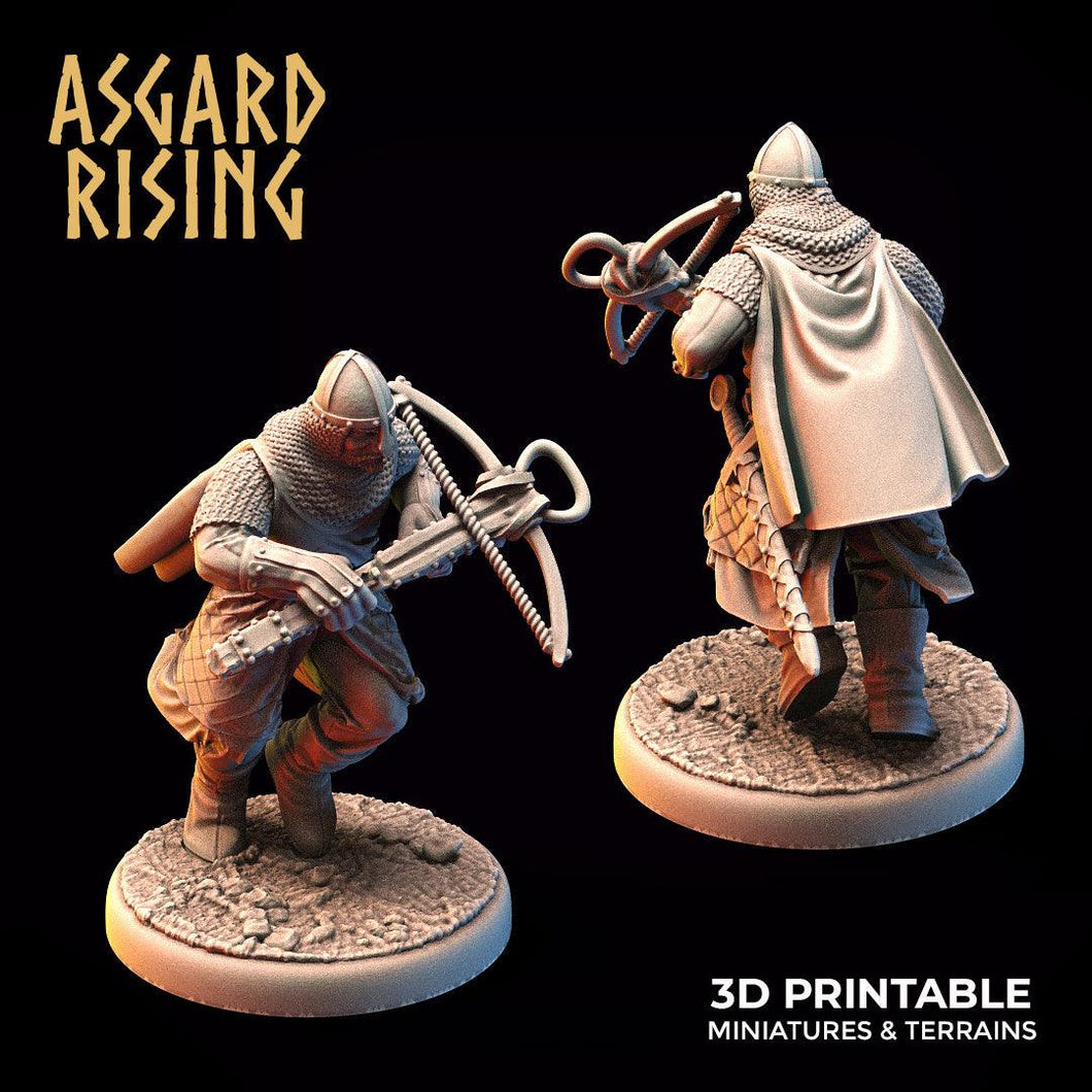 3D Printed Asgard Rising Medieval Knight Running Crossbowman 32mm Ragnarok D&D - Charming Terrain