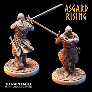 3D Printed Asgard Rising Medieval Knights Set 28mm - 32mm Ragnarok D&D - Charming Terrain