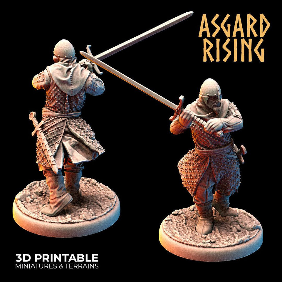 3D Printed Asgard Rising Medieval Knights Set 28mm - 32mm Ragnarok D&D - Charming Terrain