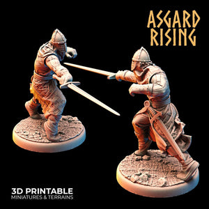 3D Printed Asgard Rising Medieval Knights Set 28mm - 32mm Ragnarok D&D - Charming Terrain