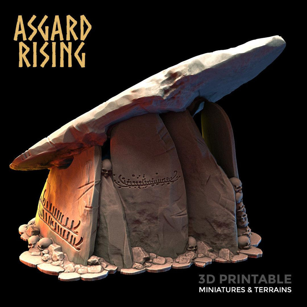 3D Printed Asgard Rising Megalithic Dolmen Tombstone 28mm-32mm Ragnarok D&D - Charming Terrain