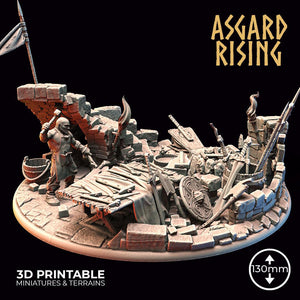 3D Printed Asgard Rising Riddle of Steel Diorama Blacksmith 28mm 32mm Ragnarok D&D - Charming Terrain