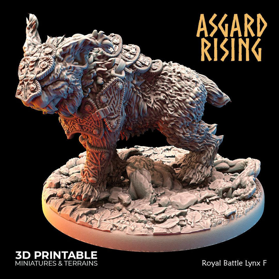 3D Printed Asgard Rising Royal Battle Lynxes 28 32 mm Wargaming DnD - Charming Terrain