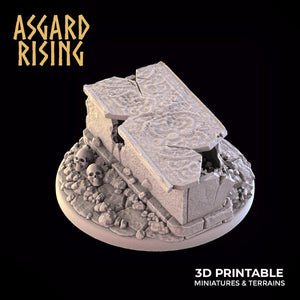 3D Printed Asgard Rising Shattered Crushed Tomb 28 32mm D&D - Charming Terrain