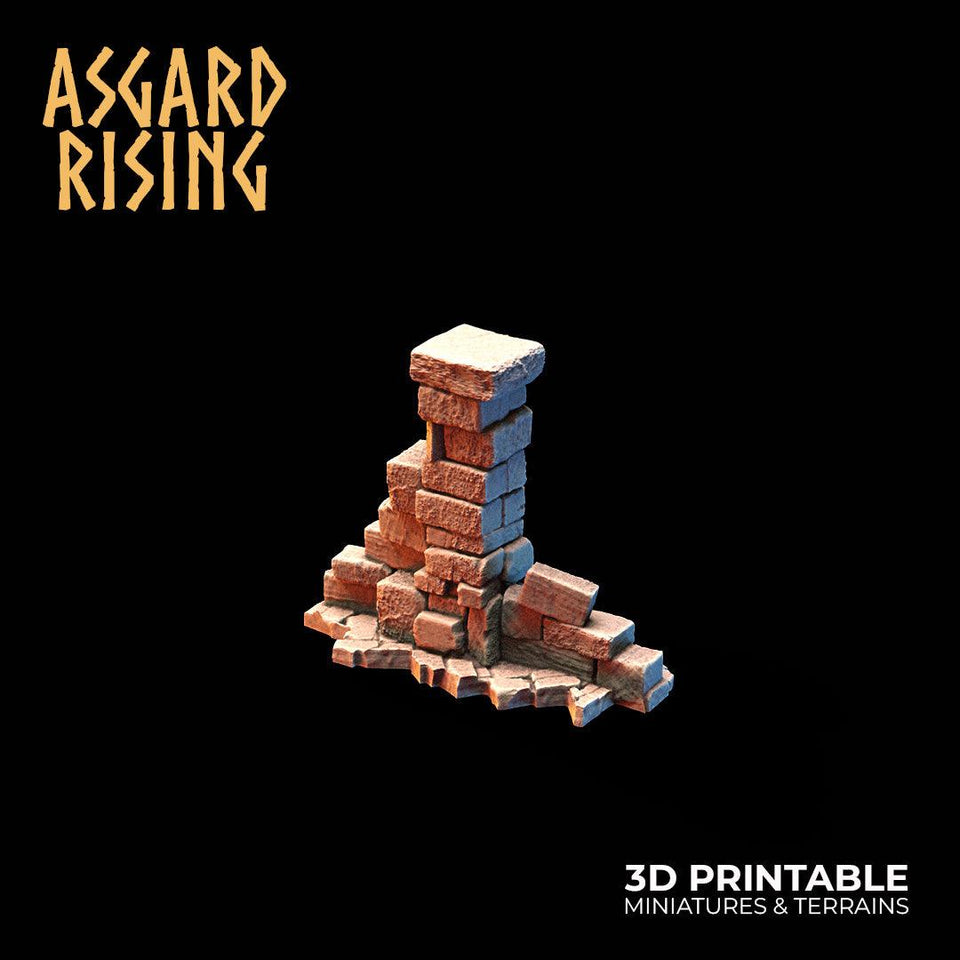 3D Printed Asgard Rising Small Ruins 28 32 mm Wargaming DnD - Charming Terrain