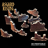 3D Printed Asgard Rising Small Ruins 28 32 mm Wargaming DnD - Charming Terrain