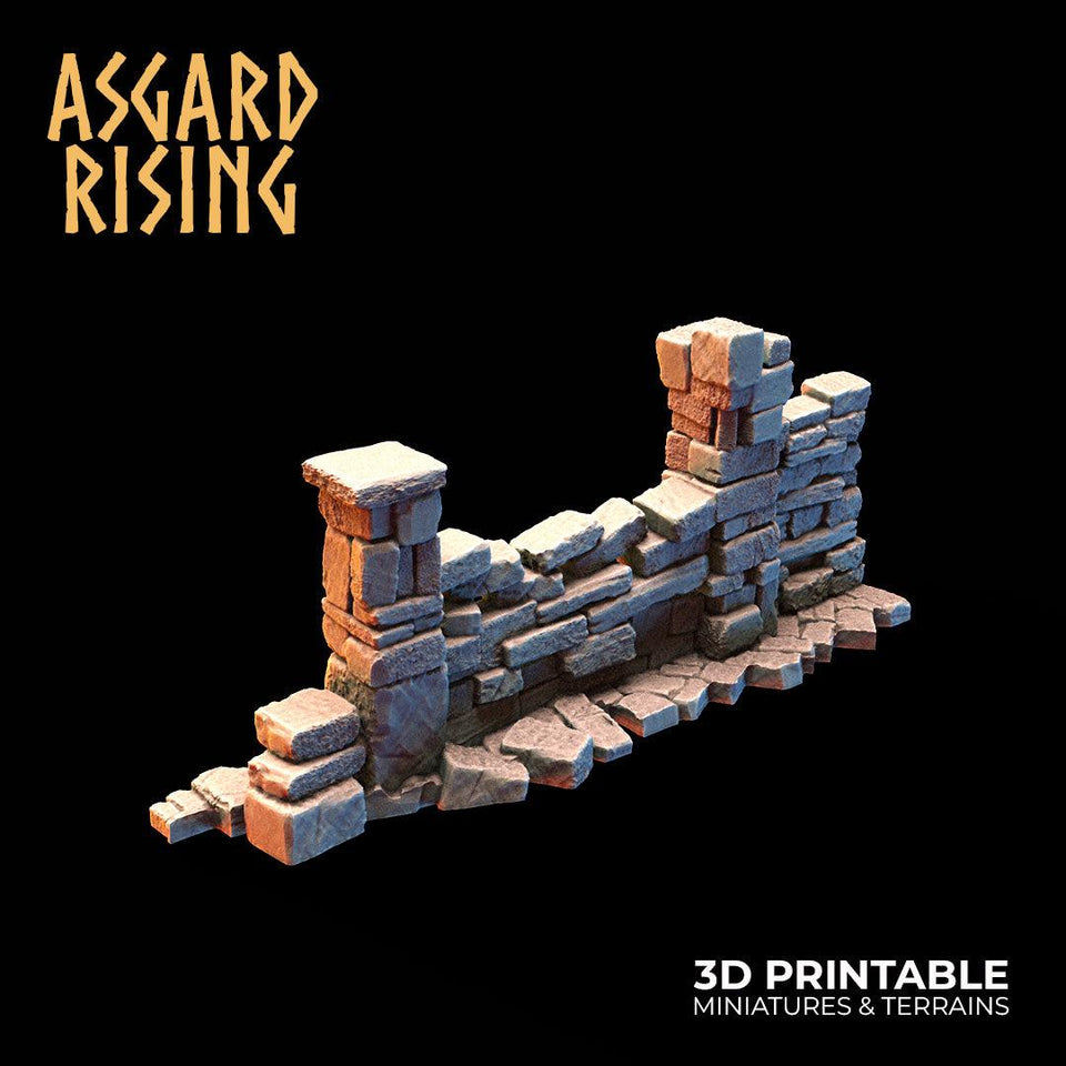 3D Printed Asgard Rising Small Ruins 28 32 mm Wargaming DnD - Charming Terrain