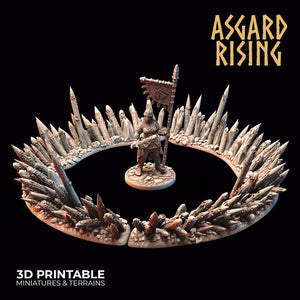 3D Printed Asgard Rising Spiked Fences Set 28mm - 32mm Ragnarok D&D - Charming Terrain