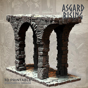 3D Printed Asgard Rising Stone Construction Ruins Modular Set 28mm - 32mm Ragnarok D&D - Charming Terrain